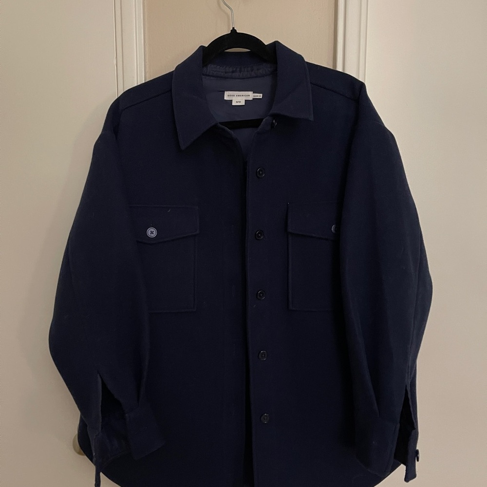 Good American Navy Shacket - Picture 3 of 7